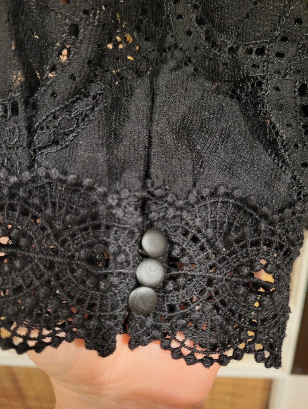 Sezane Black Bianca Lace Eyelet Blouse - Picture 5 of 11
